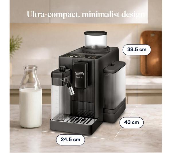 Whole Bean DeLonghi Rivelia Black Automatic Coffee Machine