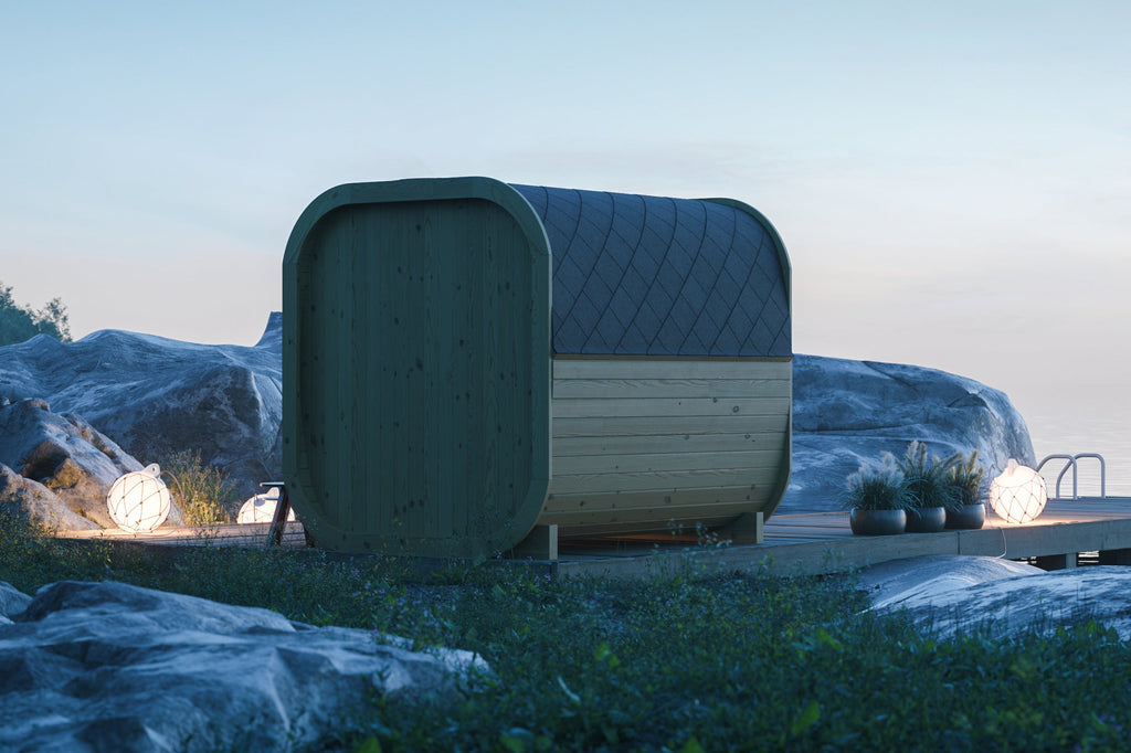 Authentic Nordic Spruce Barrel Sauna For Garden Wellness