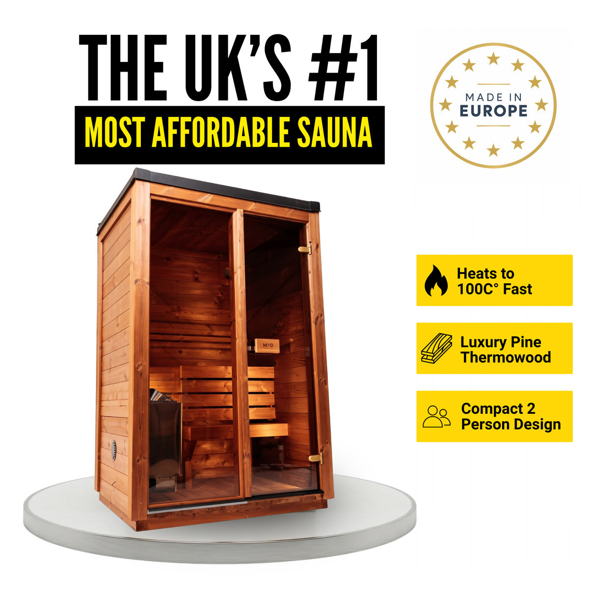 European Crafted Natural Timber Compact Outdoor Sauna