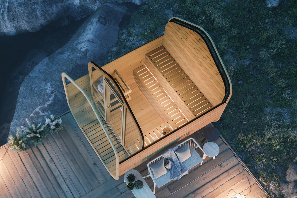 Authentic Nordic Thermowood Garden Sauna Cabin With Terrace