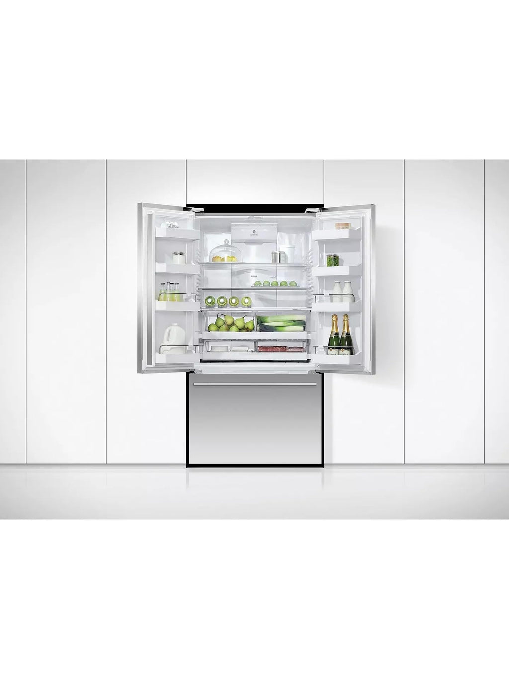 569L French Door Freestanding Fridge Freezer, Stainless Steel, Frost Free, E Energy Rating