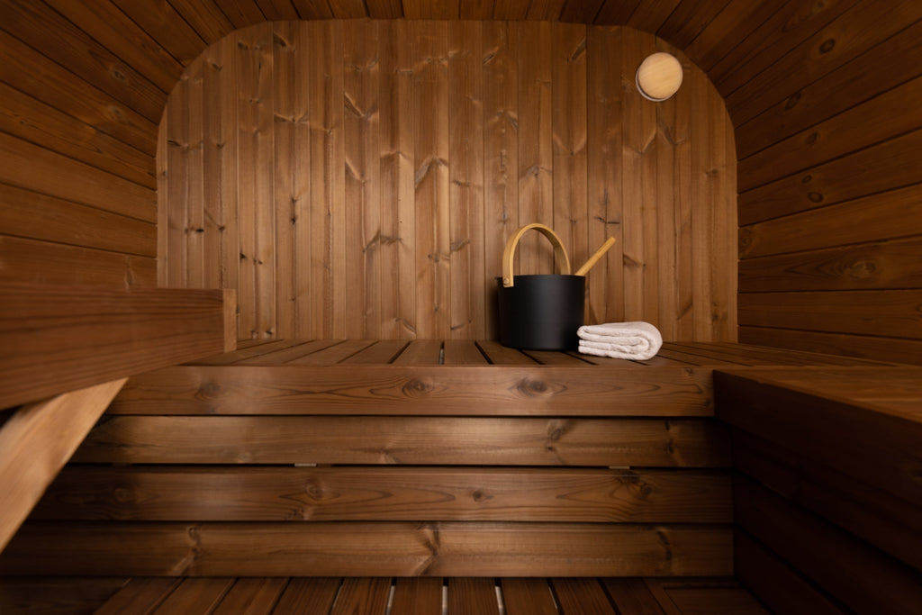 Natural Wood Compact Garden Sauna Cabin For 2 To 3 People