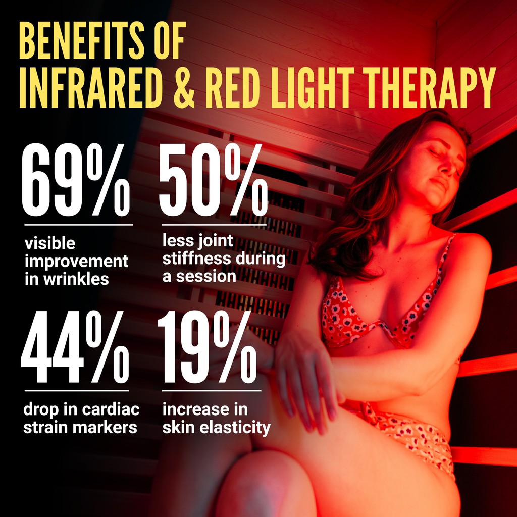 Premium Natural Wood Infrared Sauna With Red Light Therapy