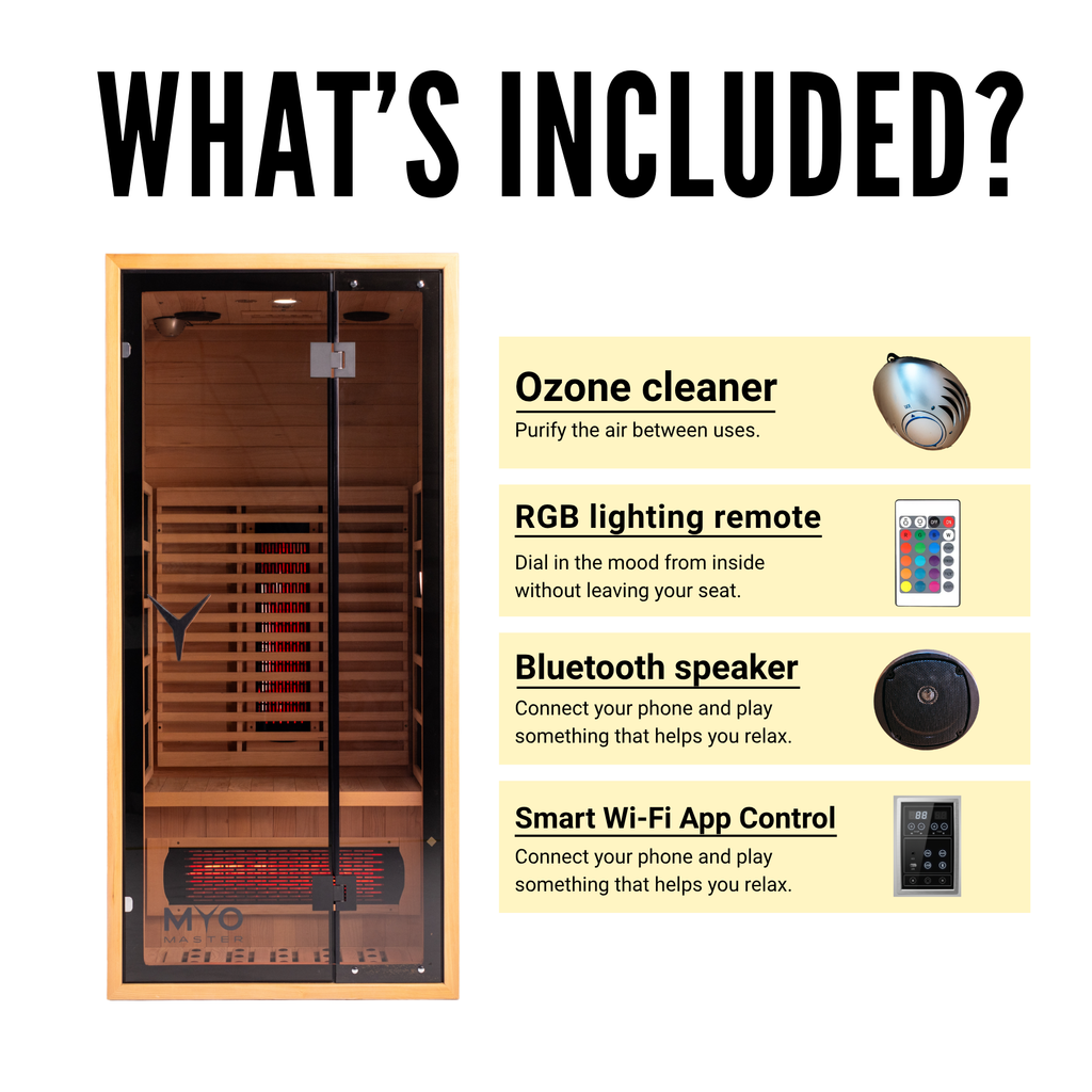 Premium Natural Wood Infrared Sauna With Red Light Therapy