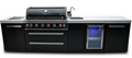 Mont Alpi 805 Black Stainless Steel Island with Beverage Center
