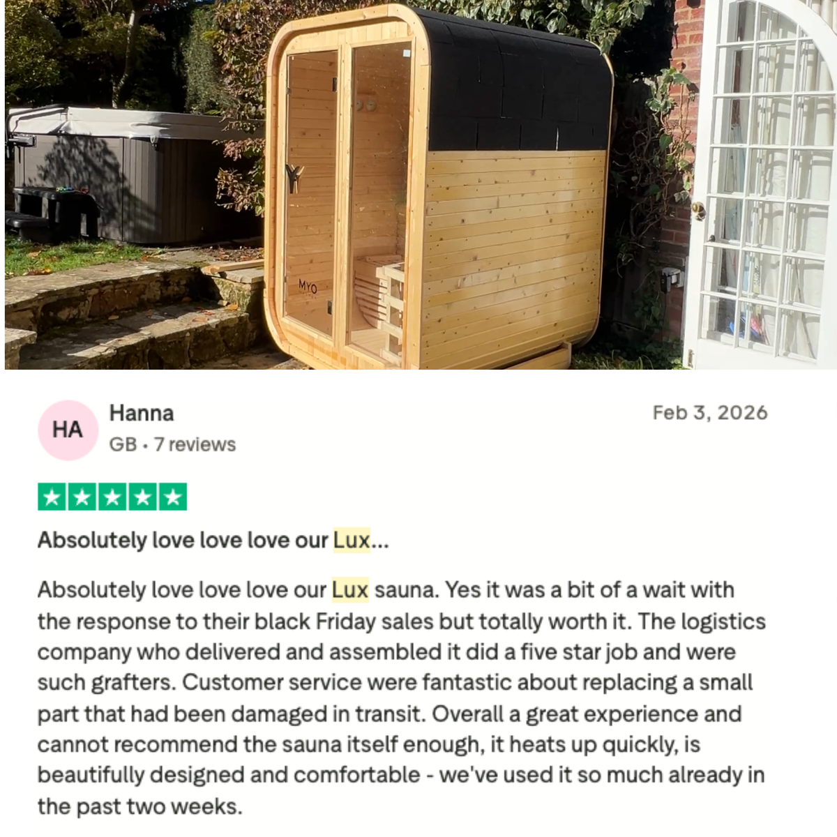 Premium Grade Natural Timber Home Sauna With 6kW Heater