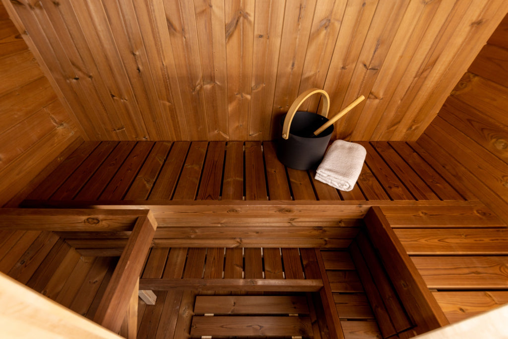 Natural Wood Compact Garden Sauna Cabin For 2 To 3 People