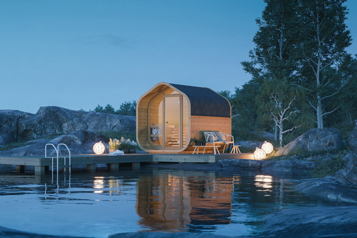 Authentic Nordic Thermowood Garden Sauna Cabin With Terrace