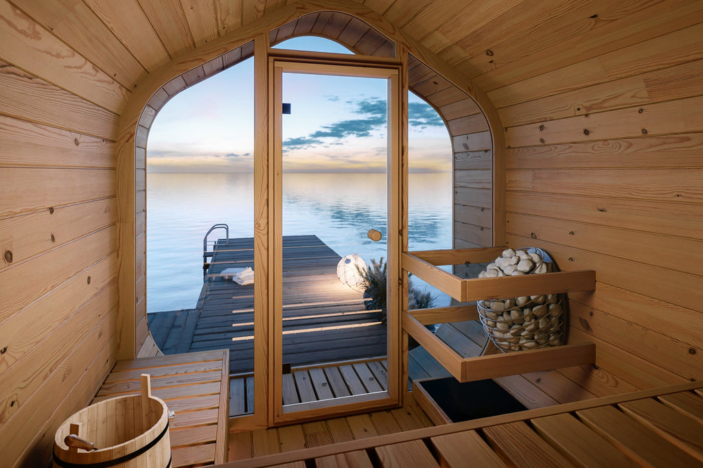 Authentic Nordic Thermowood Garden Sauna Cabin With Terrace