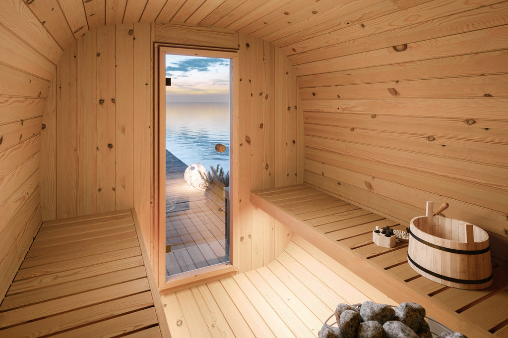 Scandinavian Spruce Timber Garden Sauna For 4 To 6 People